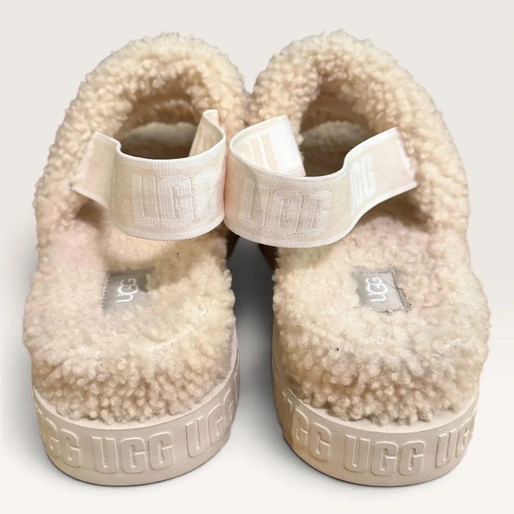 UGG Women's Oh Fluffita Flatform Slide Natural Size 10 Cottagecore Fall Footwear
